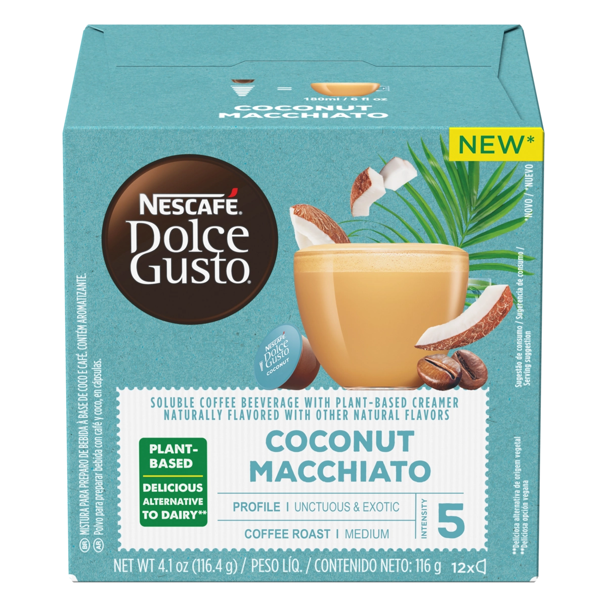 Café Com Coco Em Cápsula Macchiato Nescafé Dolce Gusto Caixa 116,4g 12 Unidades