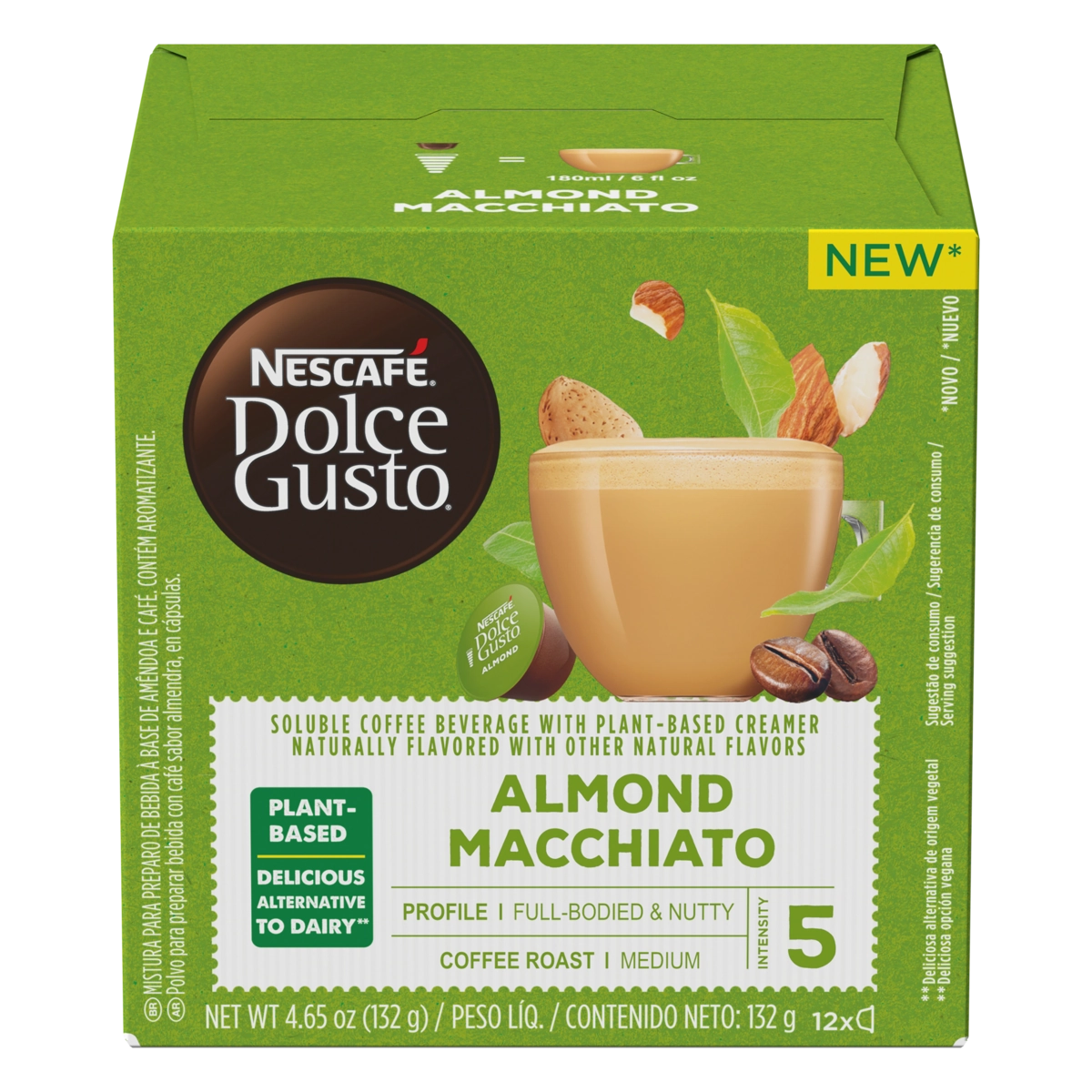 Café Com Amêndoa Em Cápsula Almond Macchiato Nescafé Dolce Gusto Caixa 132g 12 Unidades