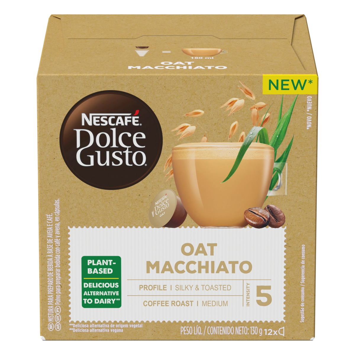 Café Com Aveia Em Cápsula Oat Macchiato Nescafé Dolce Gusto Caixa 130g 12 Unidades