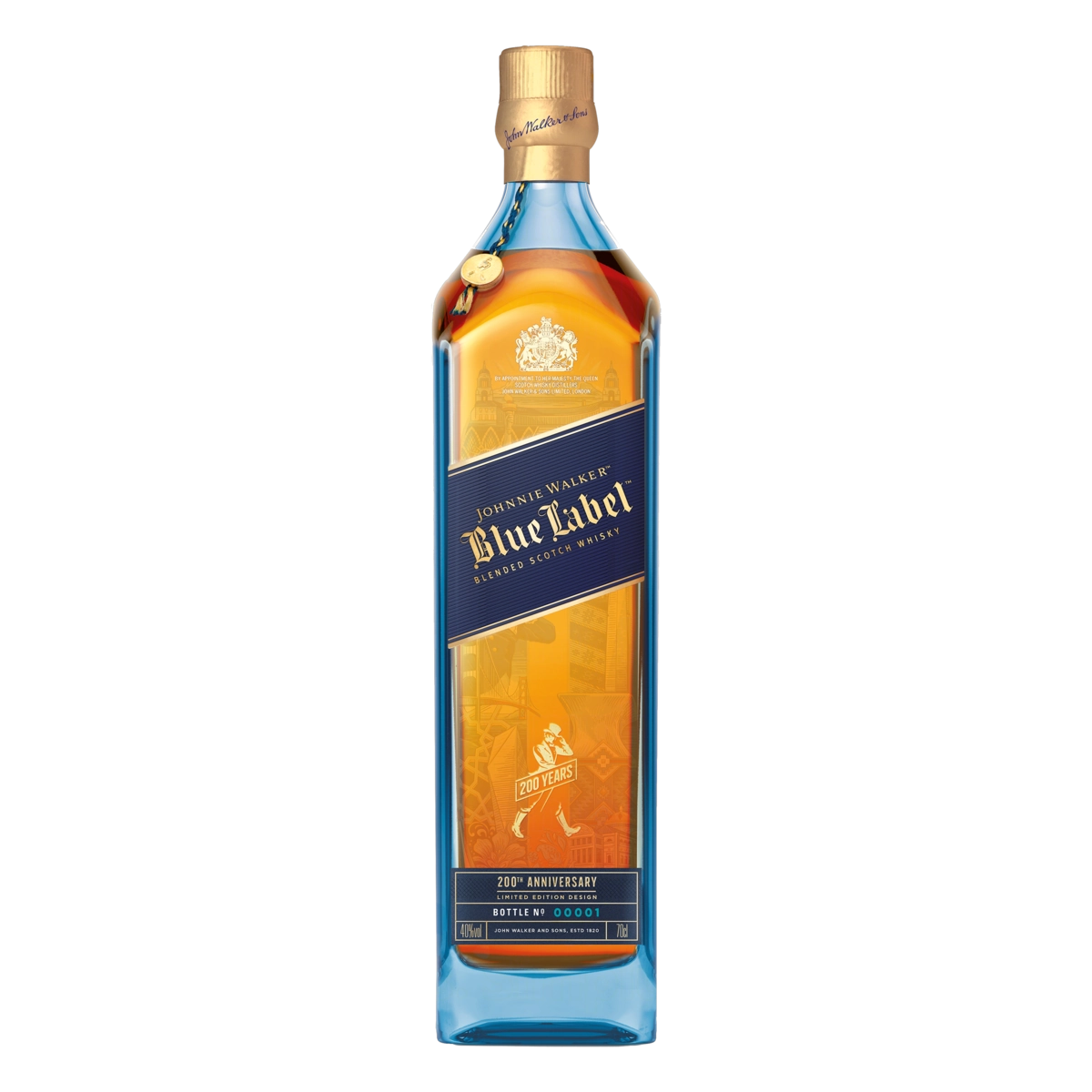 Whisky Escocês Blended Blue Label 200 Years Johnnie Walker Garrafa 750ml