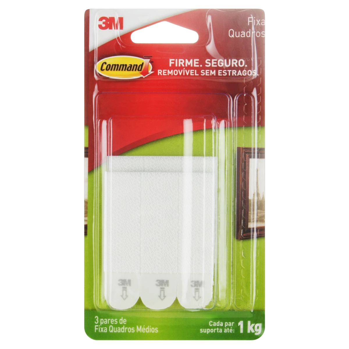 Fixa Quadros Branco 1kg Command M 3 Pares