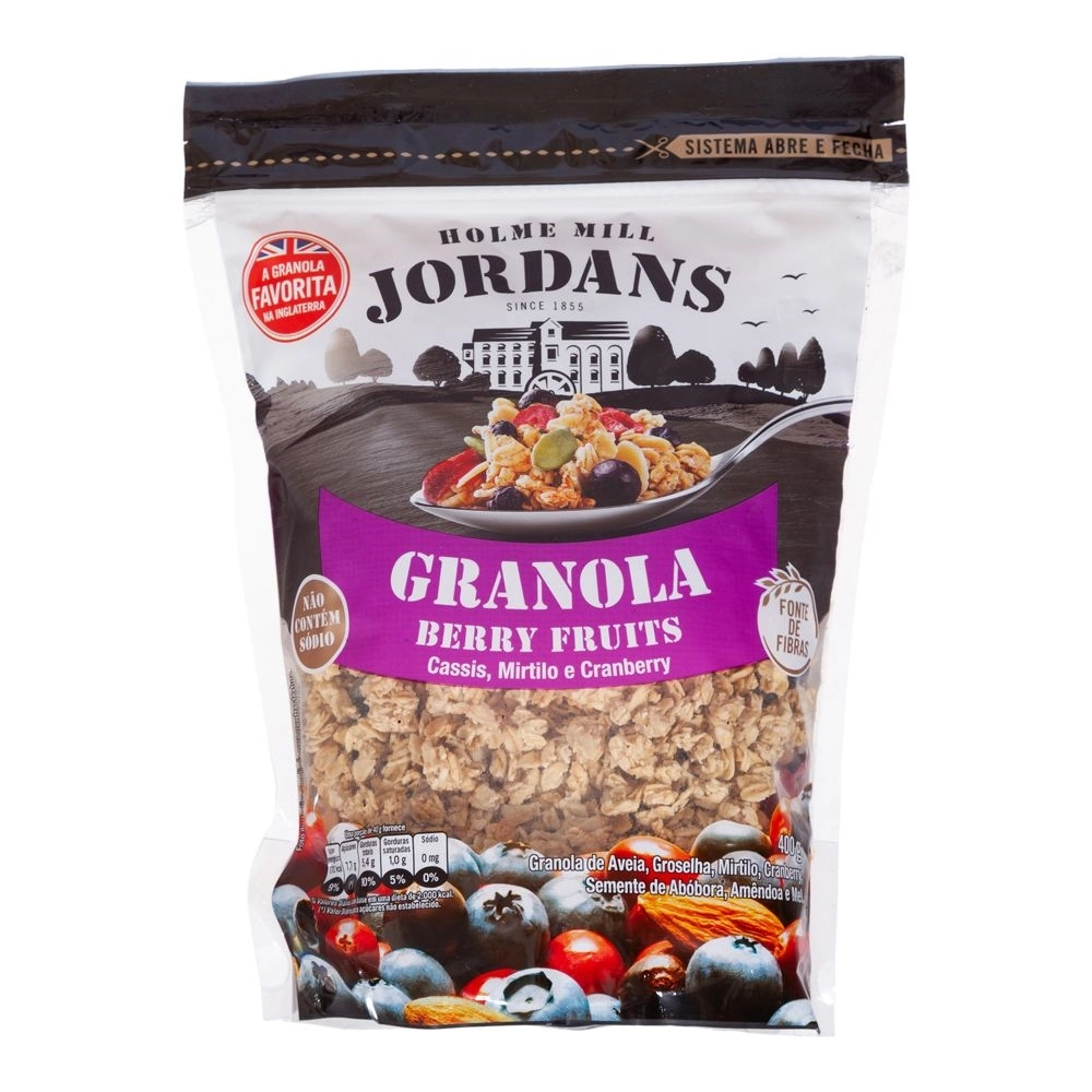 Granola Berry Fruits com Cassis, Mirtilo e Cranberry Jordans 400g