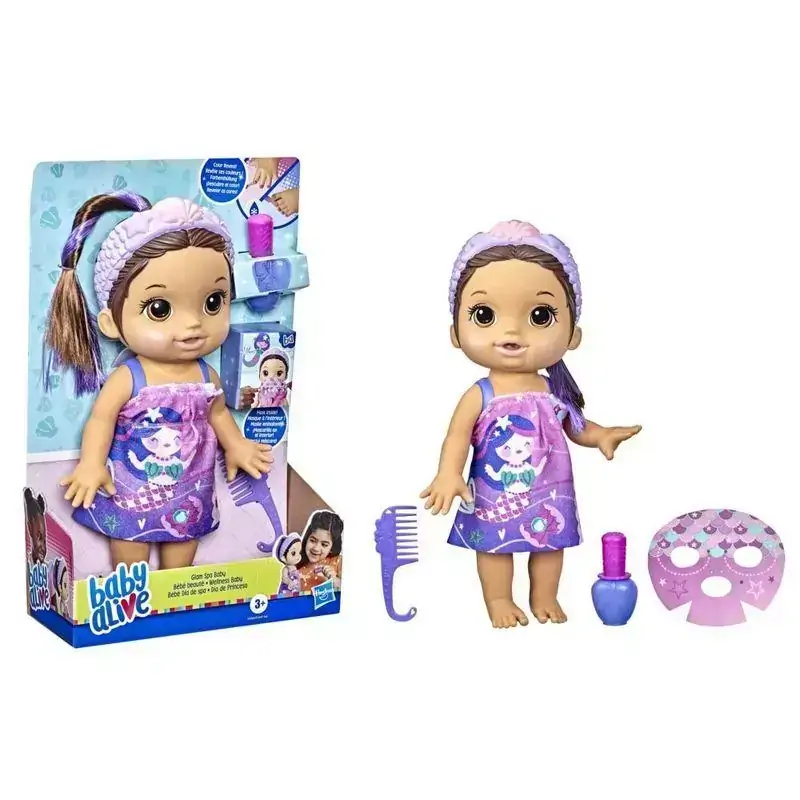 BONECA HASBRO BABY ALIVE GLAM SPA BABY MORENA F3565