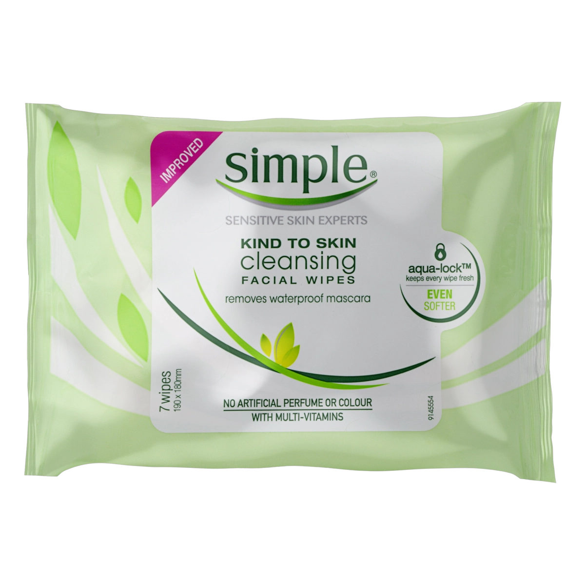 Lenço Umedecido De Limpeza Facial Sem Perfume Simple Kind To Skin Pacote 7 Unidades