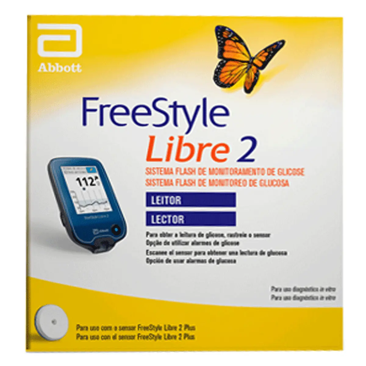 Leitor Monitor de Glicose Freestyle Libre 2 Sistema Flash 1 Unidade
