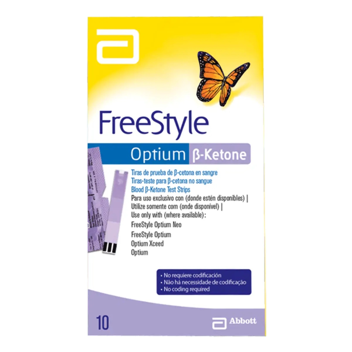 Tira Para Teste De Glicemia Freestyle Optium B Ketone Caixa 10 Unidades