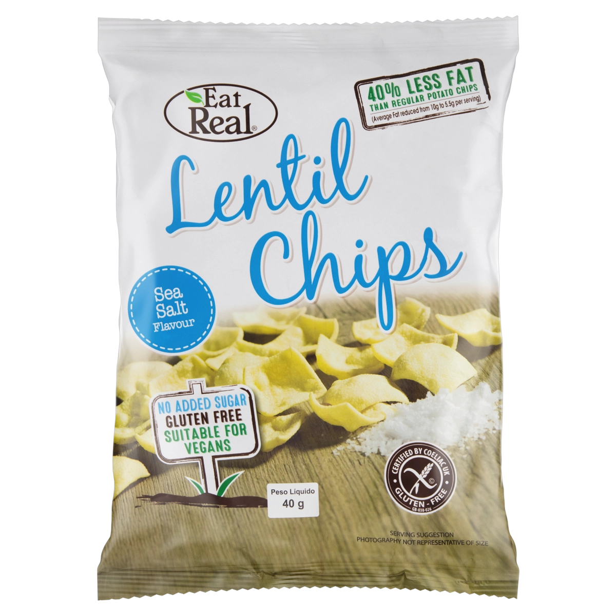 Chips De Lentilha Sal Marinho Eat Real Pacote 40g
