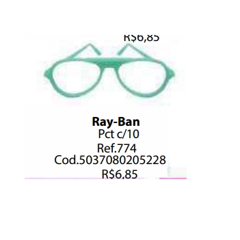 Oculos Ray Ban Brilha Luz Negra C/10