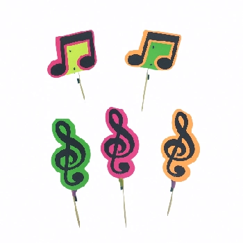 Espetinho Notas Musicais Neon C/10 Ref.424 Rasul