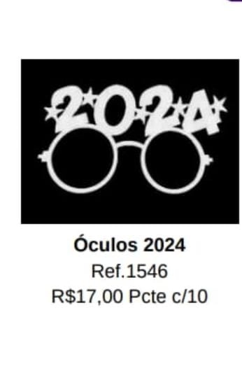 Oculos Tematico Ano Novo 2022 Ref.545 Bco Rasul