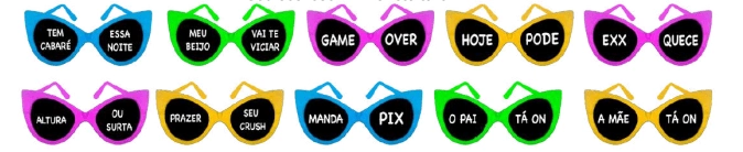 Oculos Gatinho Color C/frases Sortidas