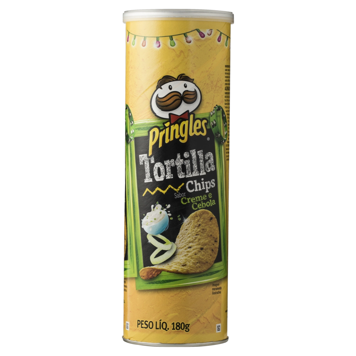 Salgadinho De Milho Tortilla Chips Creme E Cebola Pringles Tubo 180g