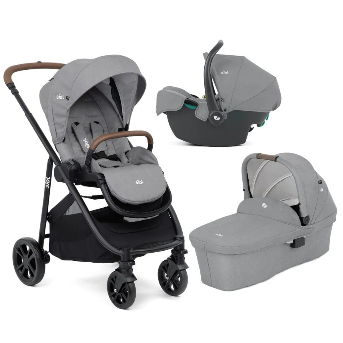 Carrinho de Bebê Versatrax E Travel System Trio Pebble Cinza Joie