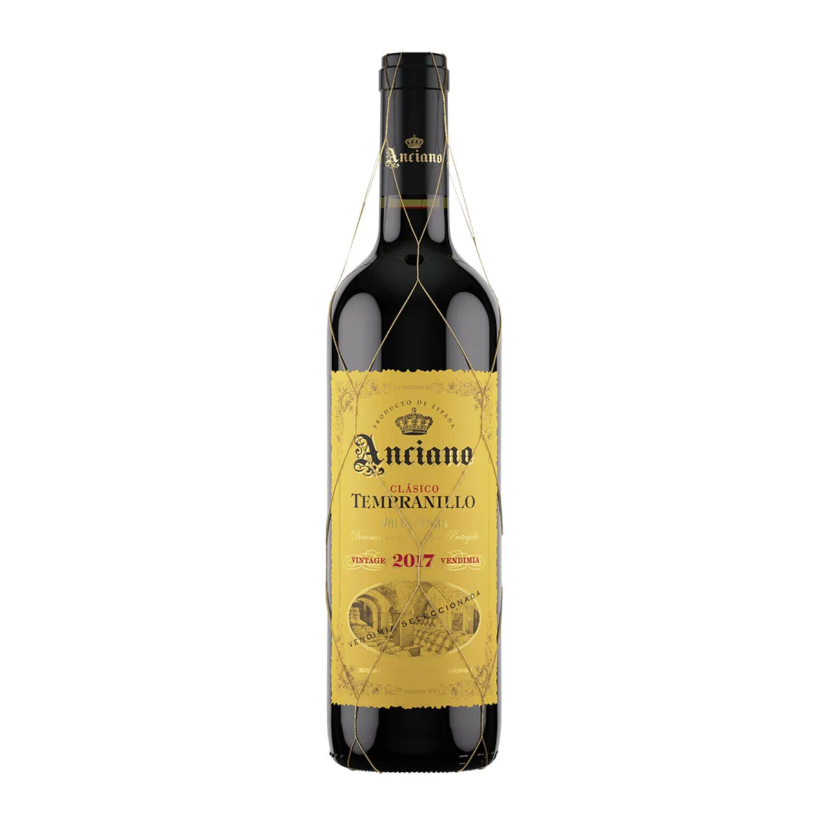 Vinho Espanhol Tinto Seco Clássico Anciano Tempranillo Valdepeñas Garrafa 750ml