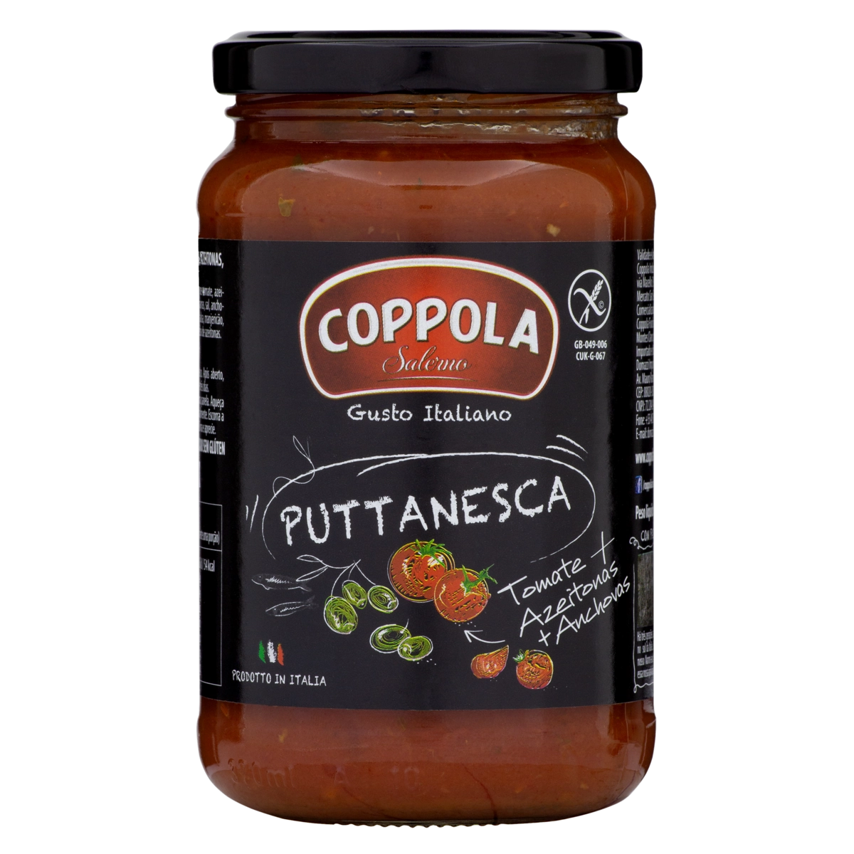 Molho De Tomate Puttanesca Coppola Vidro 350g