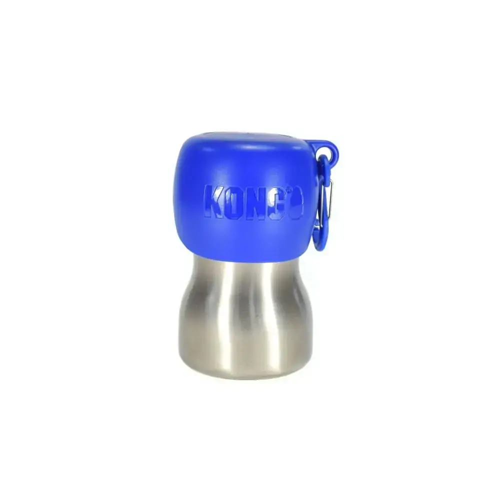 Garrafa Com Bebedouro Portátil Inox 280 Ml Para Cães Azul Un