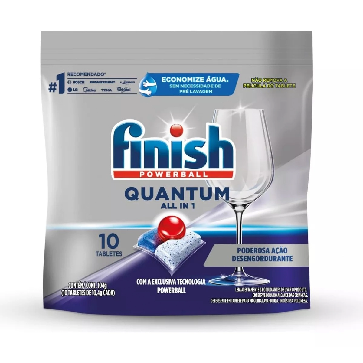 Detergente para Lava Louças em tabletes Finish Quantum Ultimate com 10 unidades