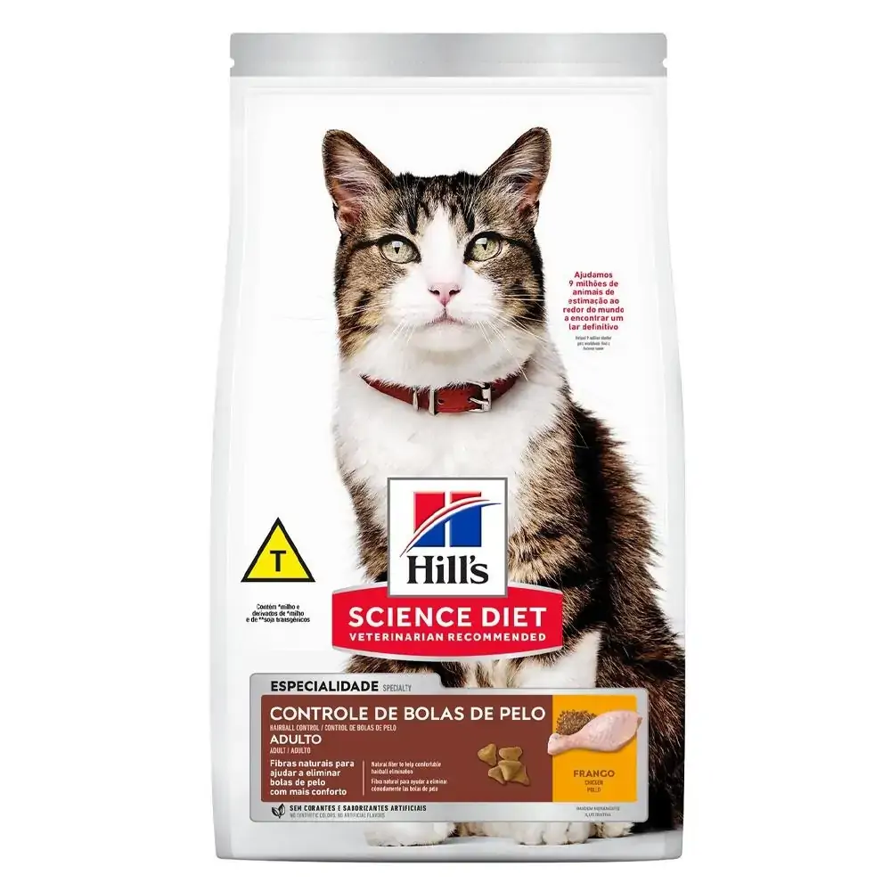 Ração Hill's Feline Adulto Controle de Bolas de Pelo Sabor Frango - 3kg