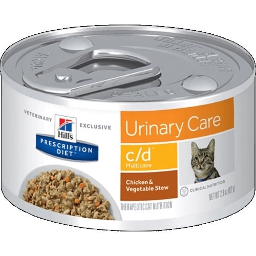 Ração úmida Hills Prescription Diet C/d Cuidado Urinário Para Gatos Adultos 82g
