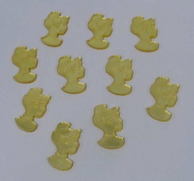 Acrilico Esp Cinderela 3cm Dourado C/10