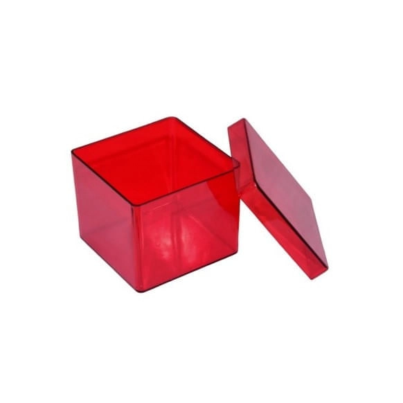 Caixa Acrilica 5x5 Neon Vermelho 10un