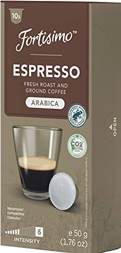 Cápsulas De Café Fortisimo, Espresso Arabica, Compatível Com A Máquina Nespresso, Contém 10 Cápsulas