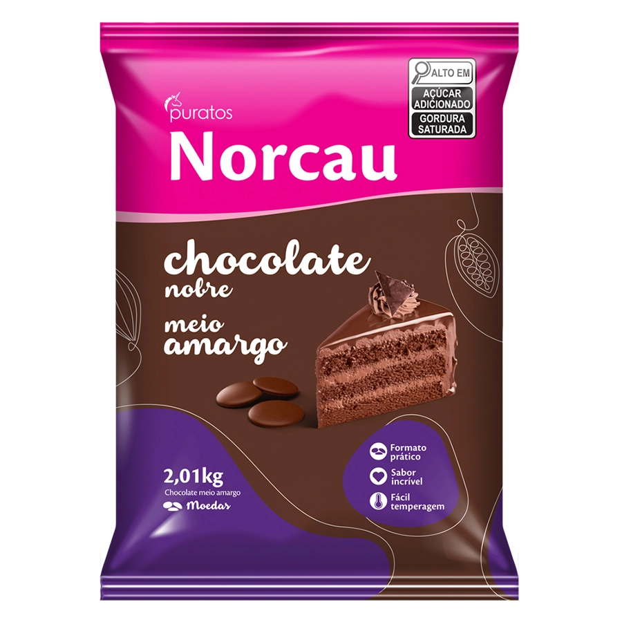 Choco Meio Amargo Norcau Moedas 2.01kg 4018477 Puratos