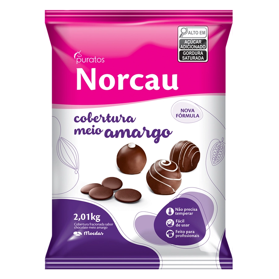Puratos Norcau Premium Gotas Meio Amargo 2,01kg