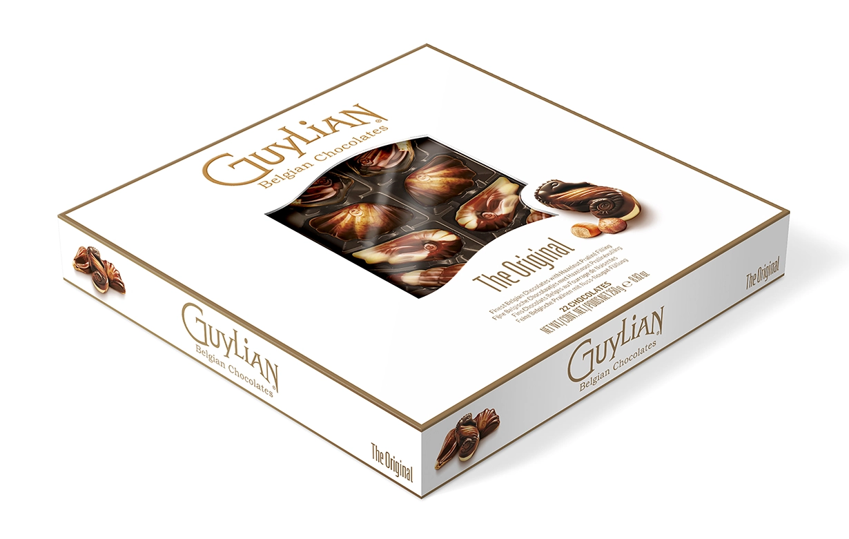 Chocolate Belga Recheio Pralinê De Avelã Guylian The Original Caixa 250g 22 Unidades