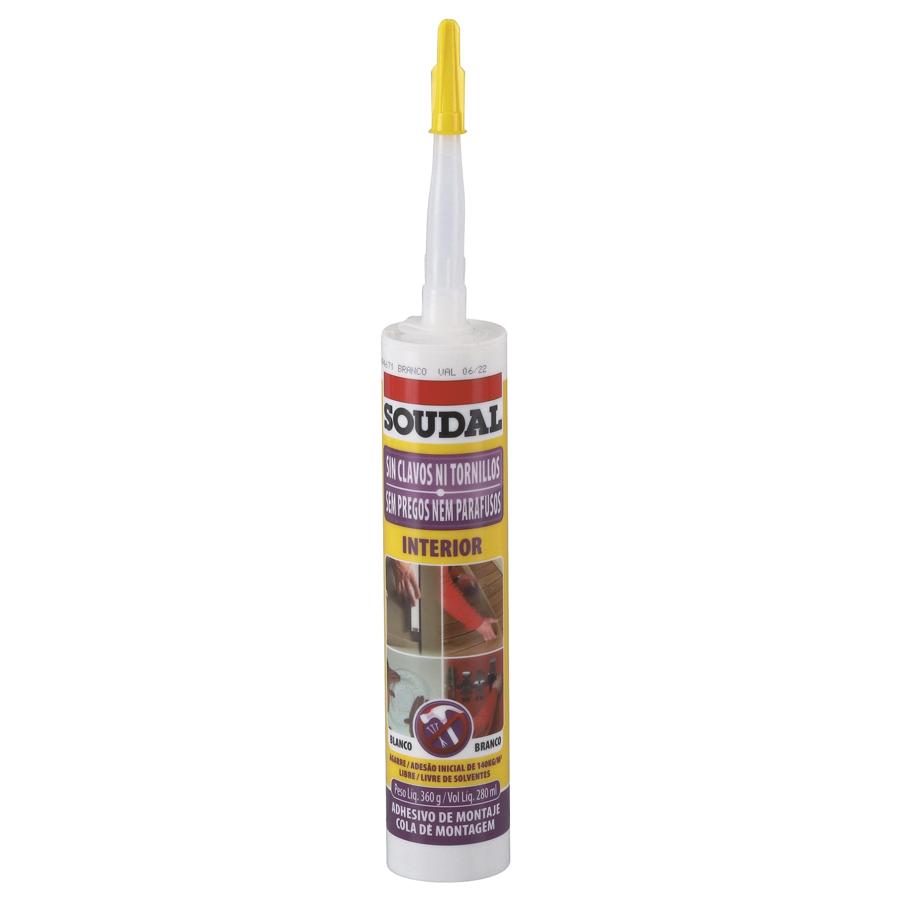Selante Base D Água para Cozinhas e Banheiros Branco Tubo 360g Soudal