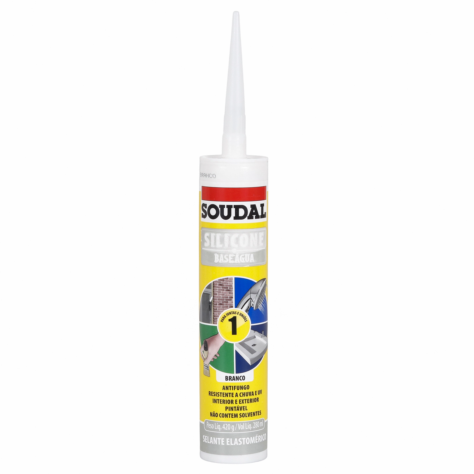 Selante Base D Água para Cozinhas e Banheiros Branco Tubo 420g Soudal
