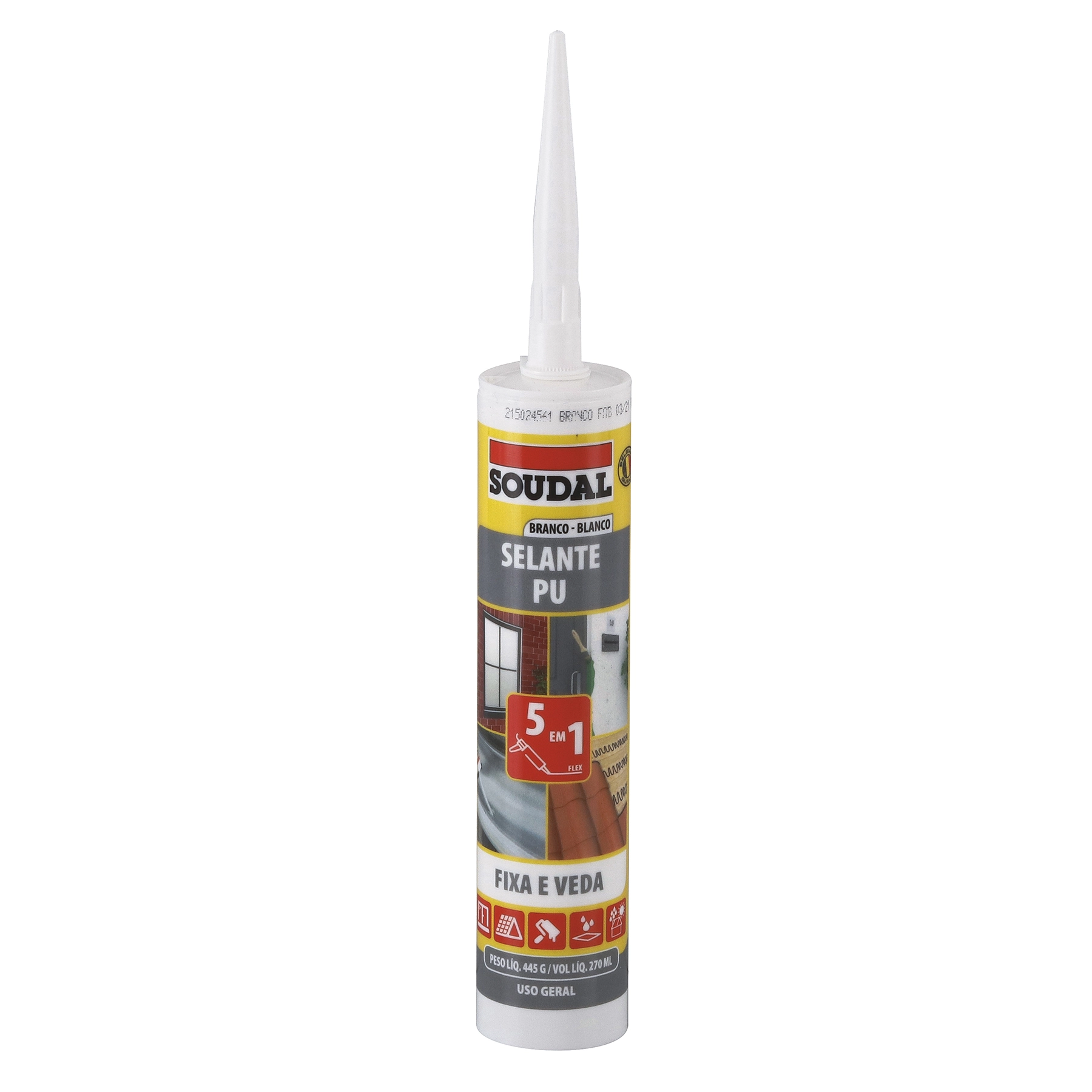 Selante PU para Portas, Janelas, Fachadas Branco Tubo 445g Soudal
