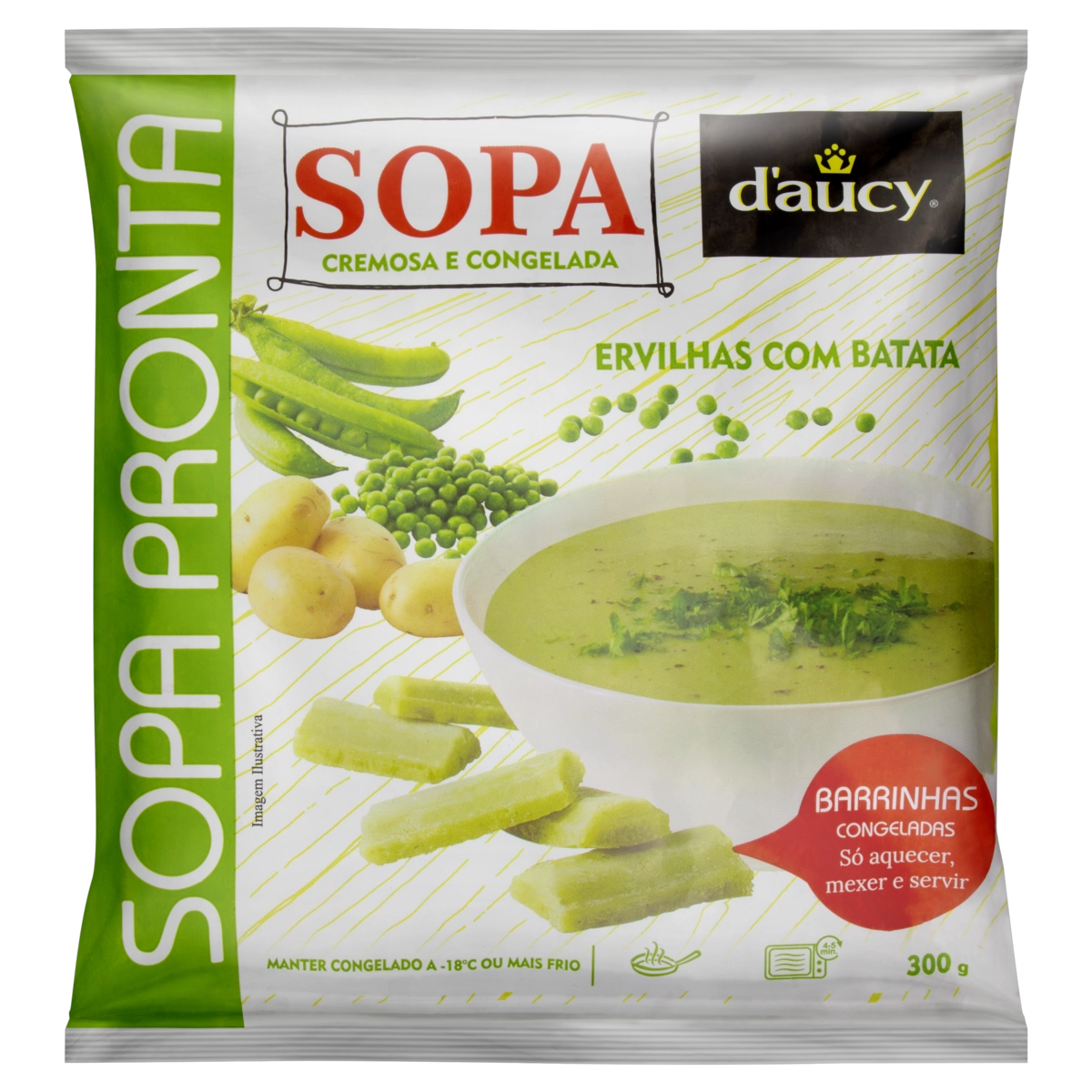 Sopa Congelada Ervilha Com Batata Daucy Pacote 300g