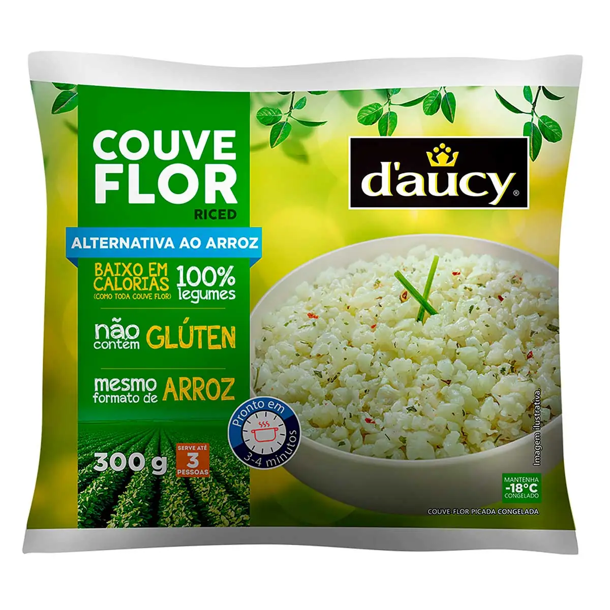 Couve-Flor Congelada em Formato de Arroz D'aucy 300 g