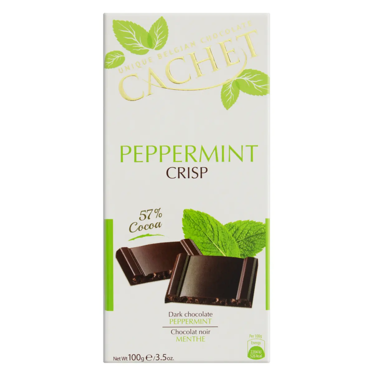 Chocolate Belga Amargo 57 Cacau Com Hortelã Cachet Caixa 100g