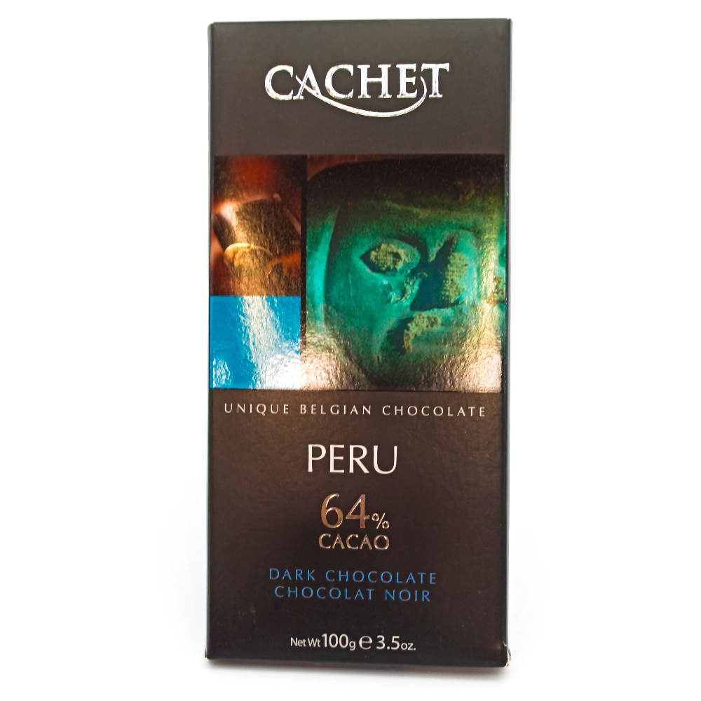 Chocolate Belga Dark 64 Cacau Cachet Peru Caixa 100g