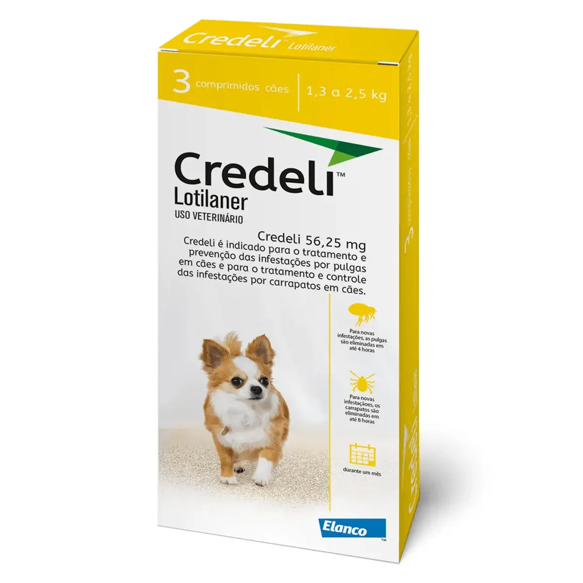 Antipulgas Credeli 56,25mg Cães 1,3 a 2,5kg