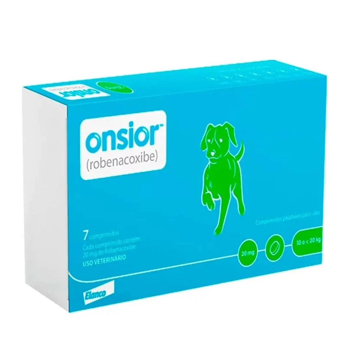 Anti Inflamatórios Elanco Onsior 20 Mg Para Cães De 10 A 20 Kg 7 Comprimidos