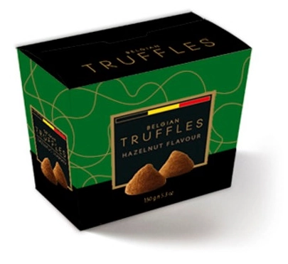 Trufa De Chocolate Belga Com Pó De Cacau Avelã Belgian Caixa 150g