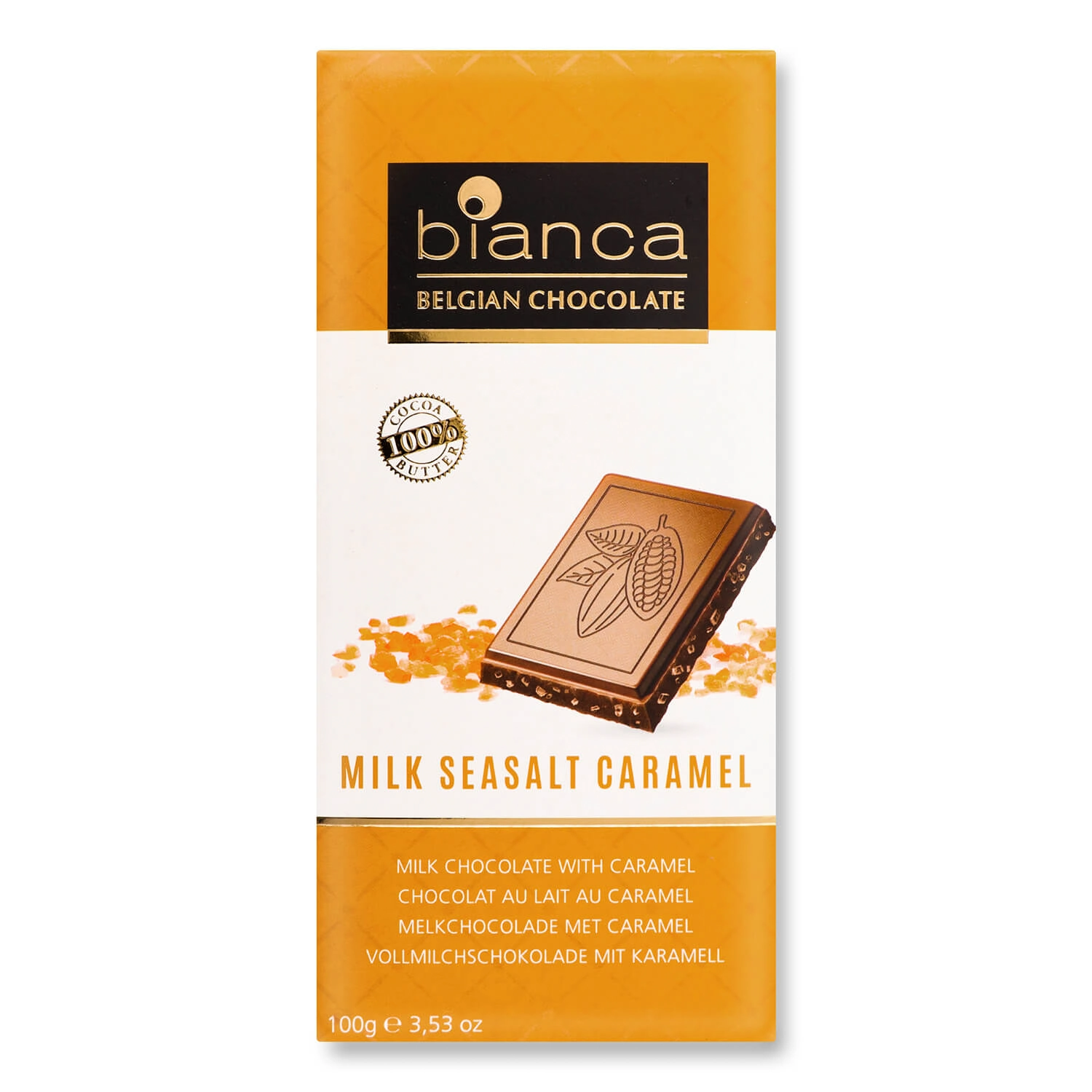 Choc.belgian Bianca 100g Ao Leite C/caramel/sal