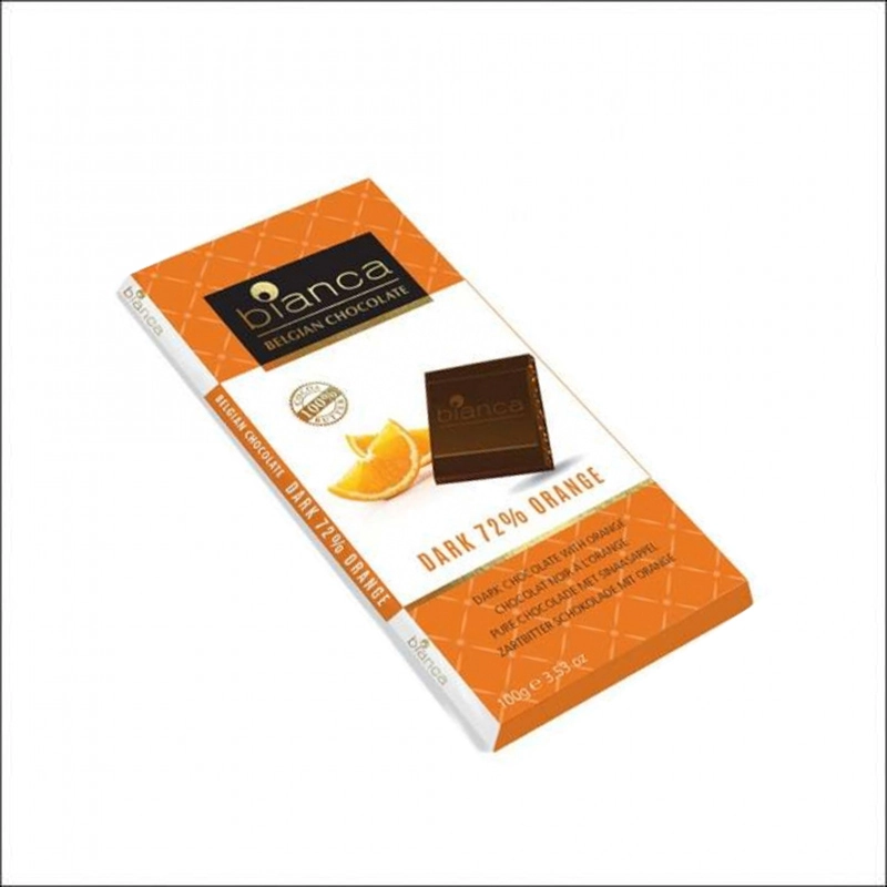Choc.belgian Bianca 100g 72 Cacau C/laranja