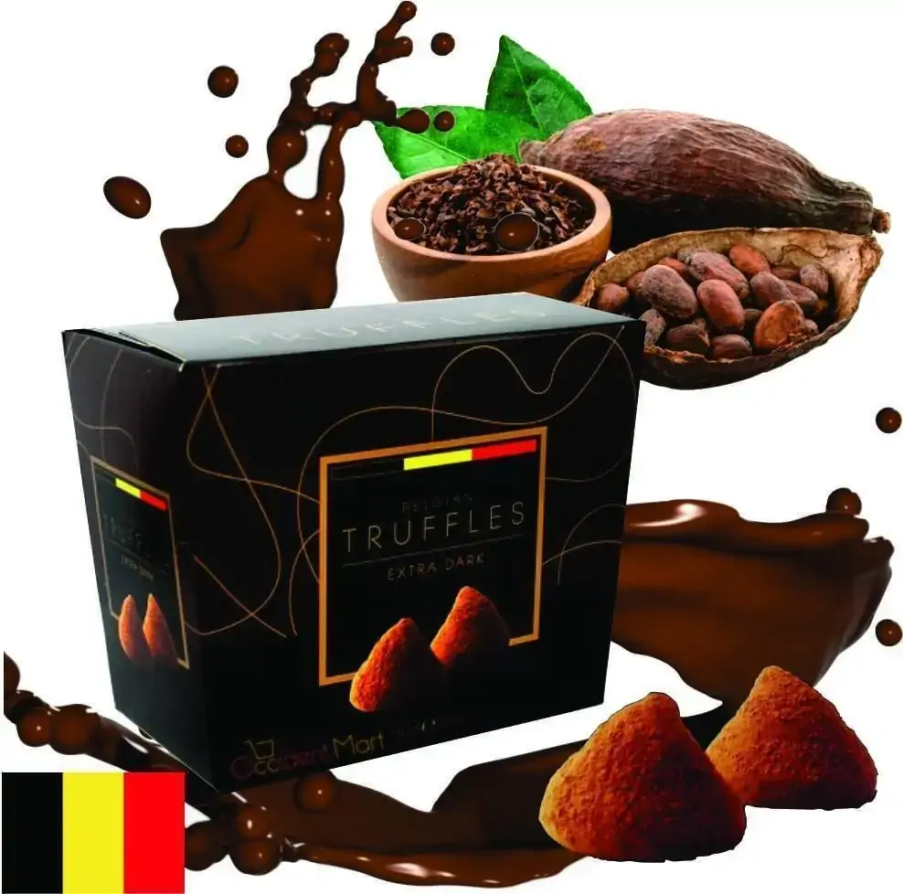 Trufa De Chocolate Belga Extra Amargo Com Pó De Cacau Belgian Caixa 150g