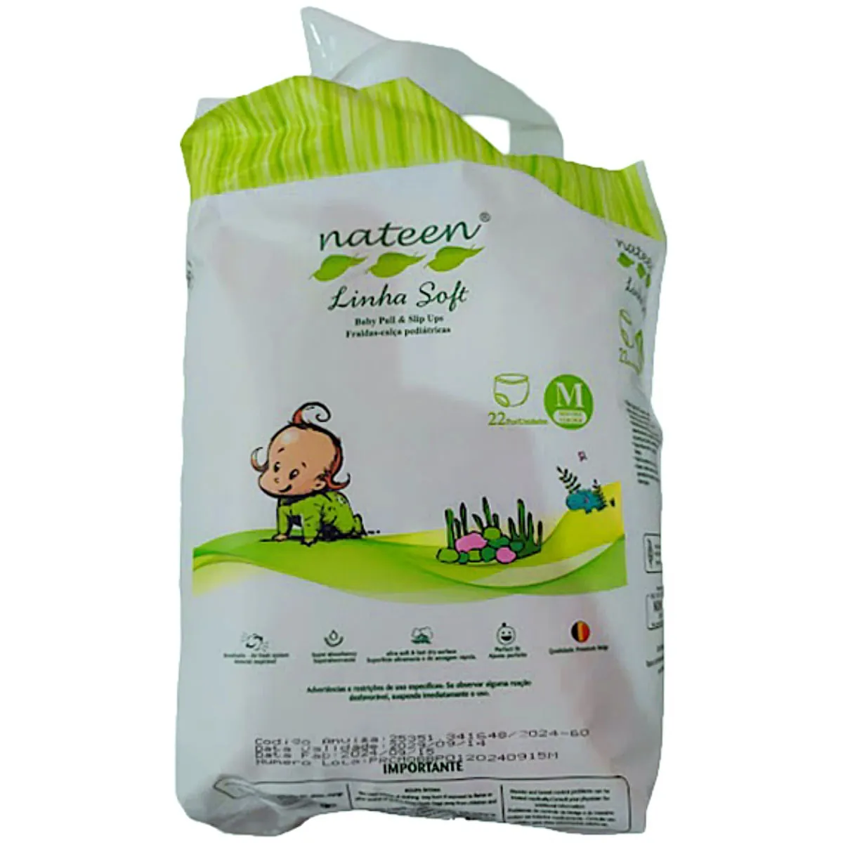 Fralda-Calça Pediátrica Nateen Soft M 22 unidades