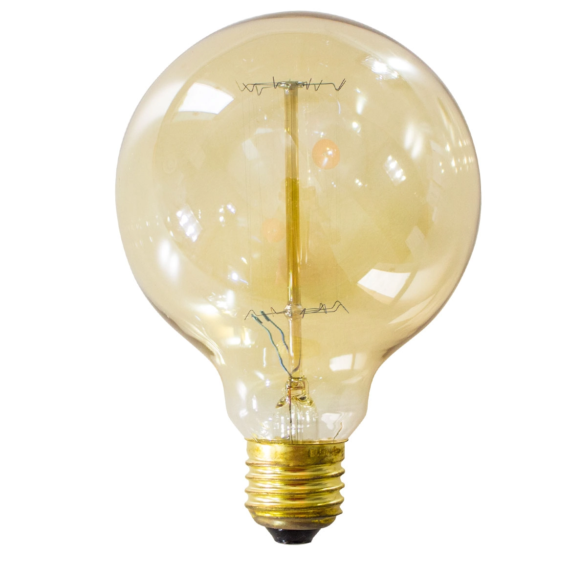 Kit com 3 lâmpadas de filamento de carbono bola 40w 2200k vintage retro 220v g95 st631