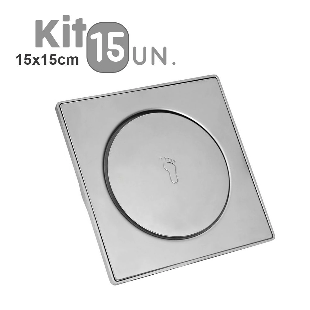 Ralo Click Inteligente 15x15 Banheiro Aço Inox 15 Un. Pop Up Banho