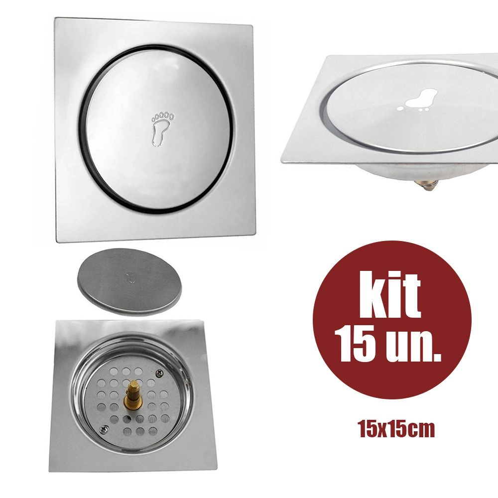 Ralo Inteligente Pop Up Click 15x15 Aço Inox 15 Un. Banheiro