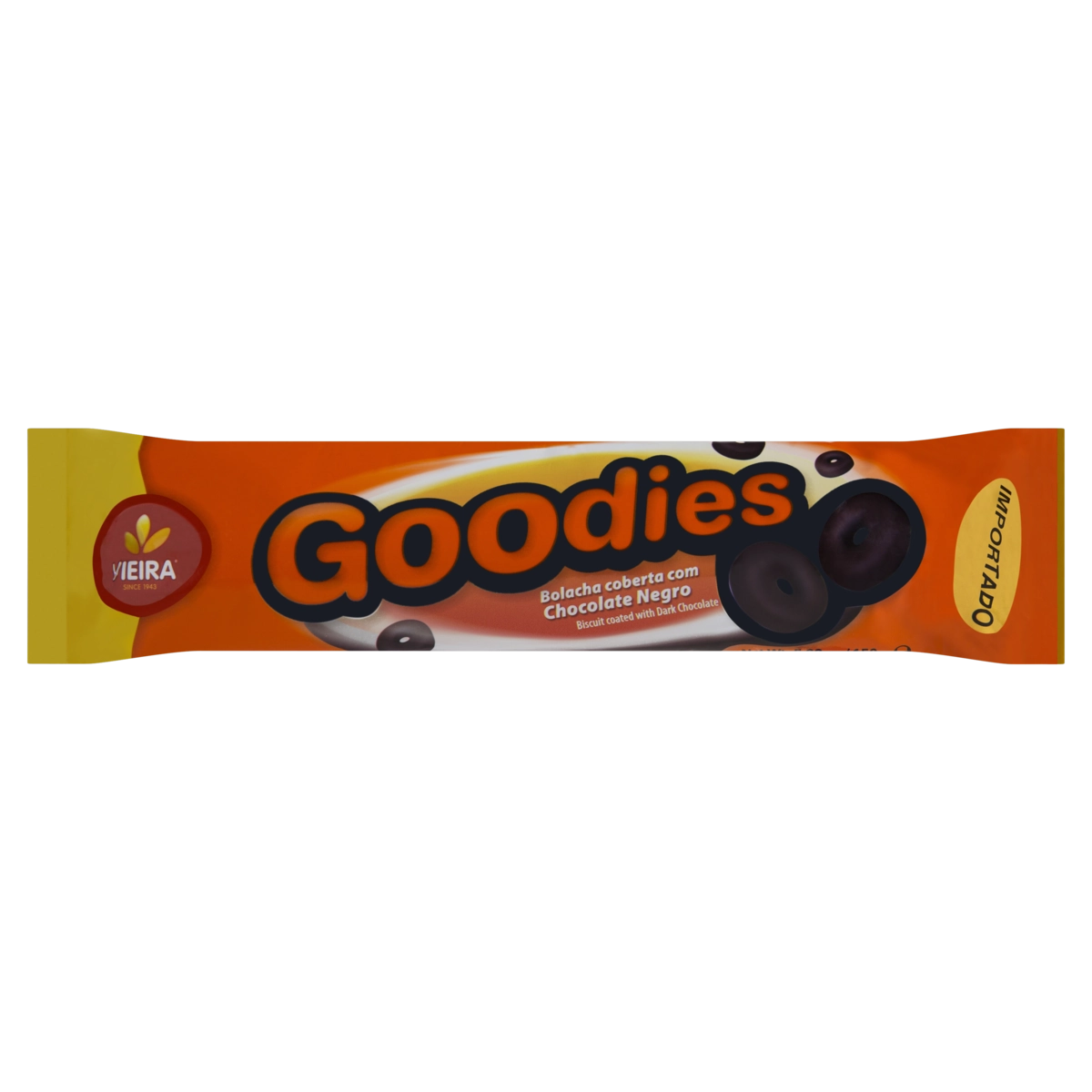 Bolacha Cobertura Chocolate Amargo Vieira Goodies Pacote 150g
