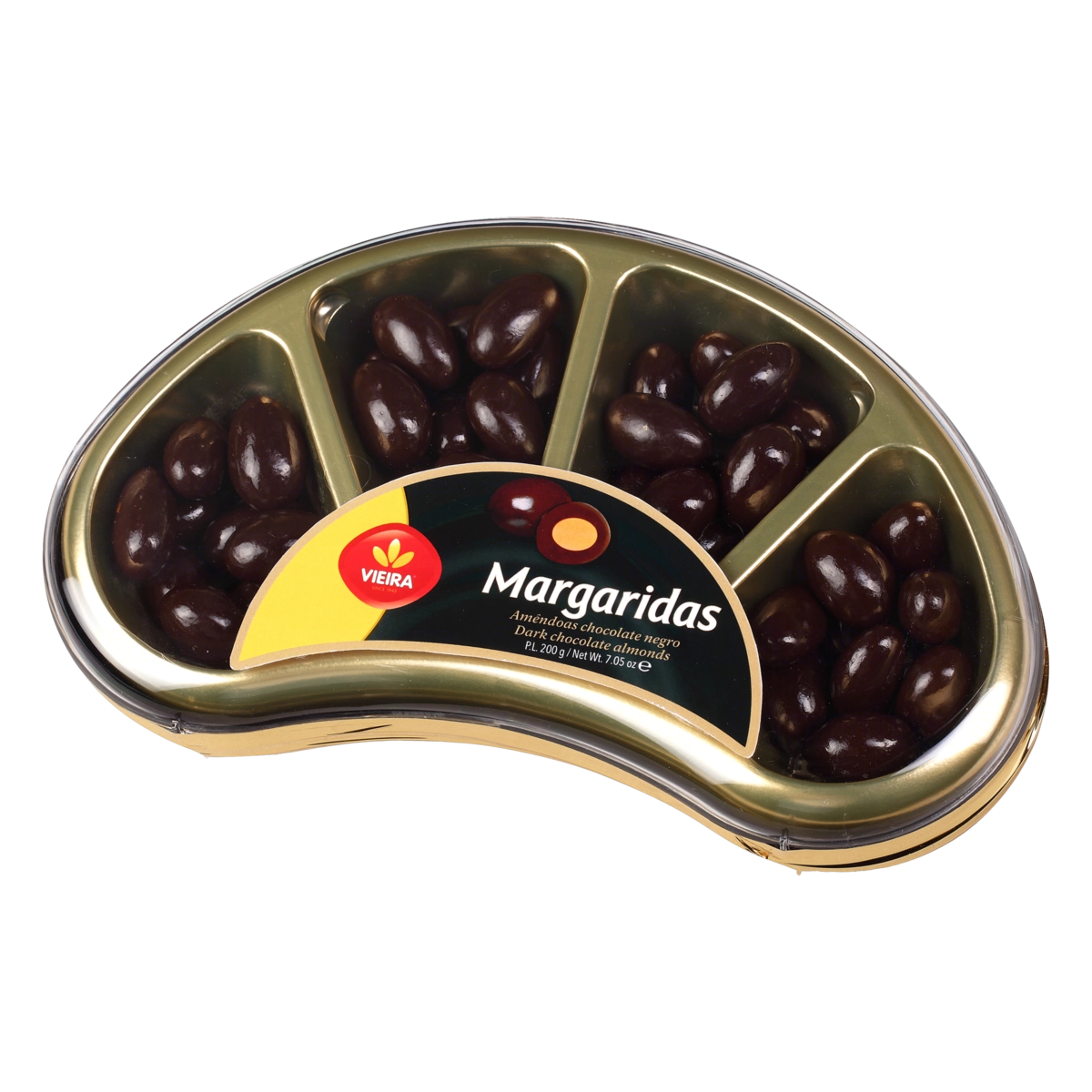 Amêndoa Chocolate Negro Vieira Margaridas Bandeja 200g