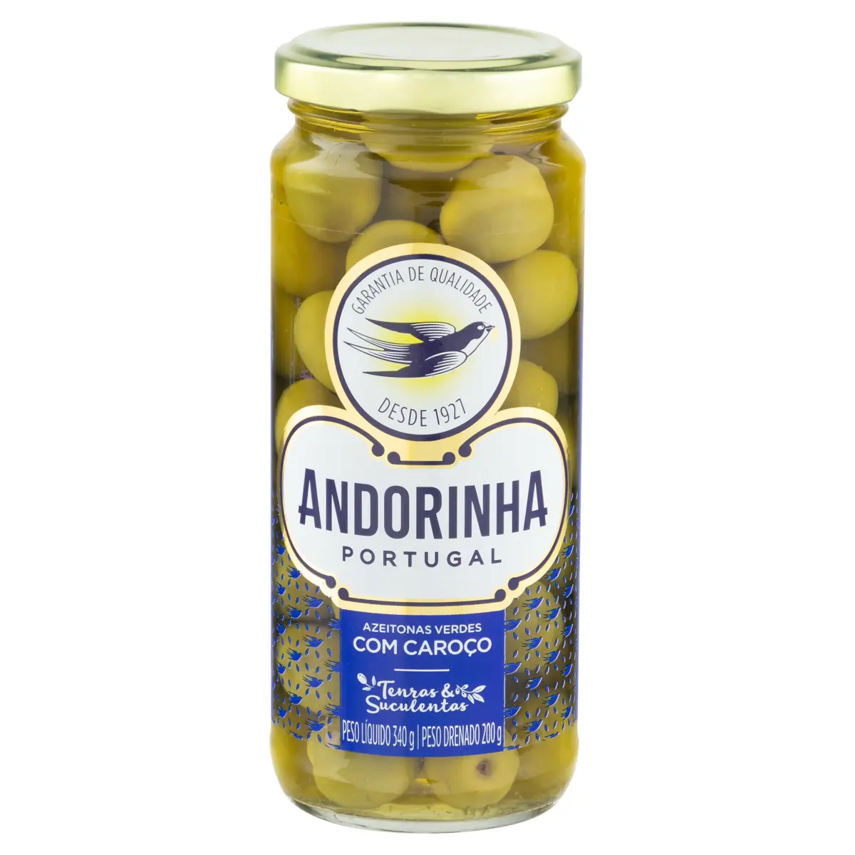Azeitona Verde Em Conserva Com Caroço Andorinha Vidro 200g