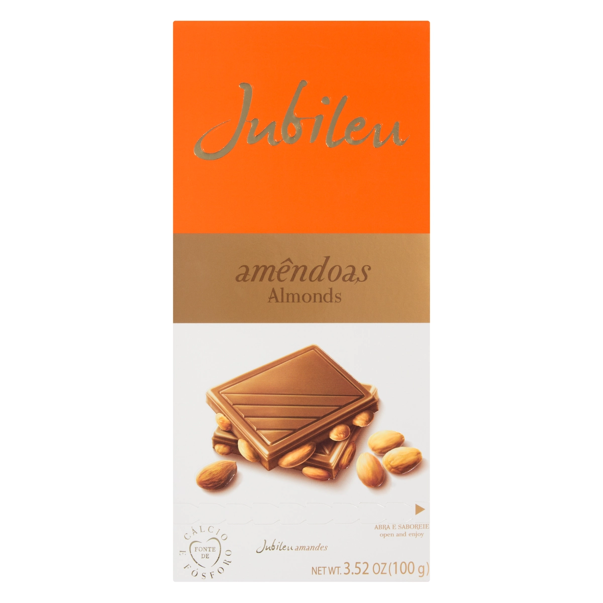 Chocolate Ao Leite Com Amêndoas Jubileu Caixa 100g